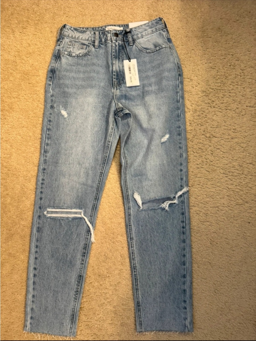 Jelly jeans Light Wash High-Rise Distressed Jeans